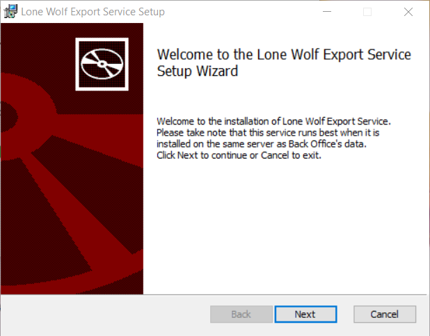 Welcome to the Lone Wolf Export Service installer