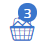 basket icon with 3 entries