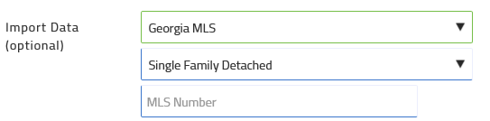 import MLS data page showing mls association and single family detached
