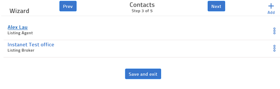 list of contacts from the listing loaded into the transaction