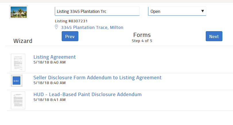 add forms to a transaction example