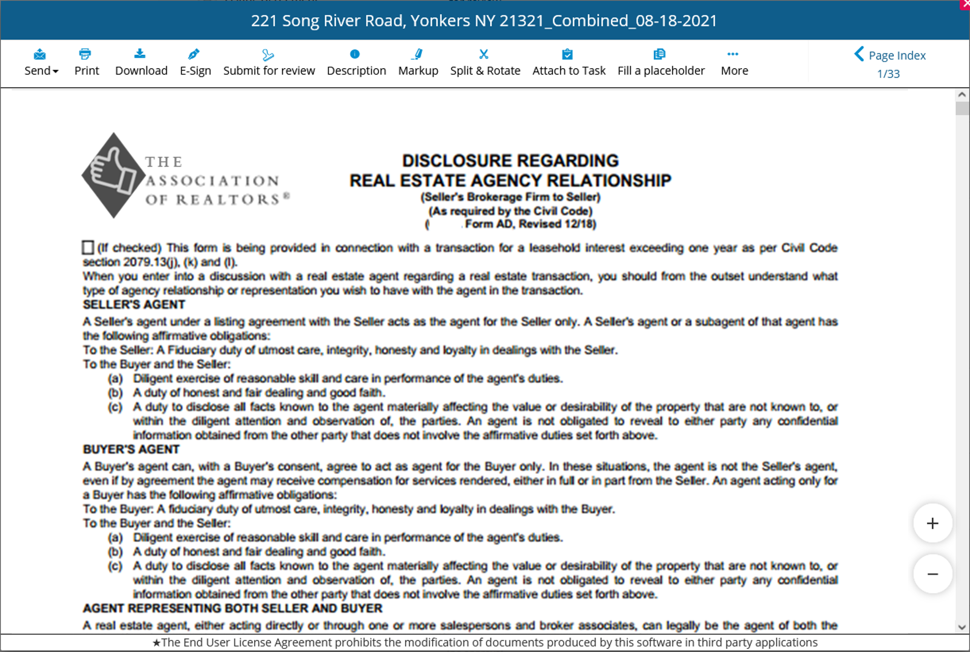 Update a PDF document (zipForm Edition)