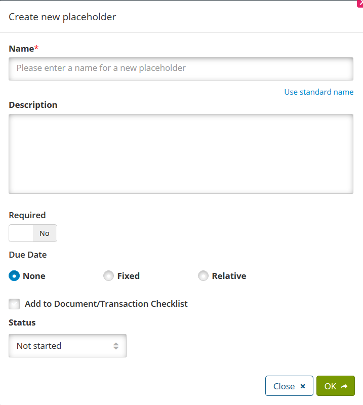 Add a document placeholder to a transaction or template (zipForm Edition)