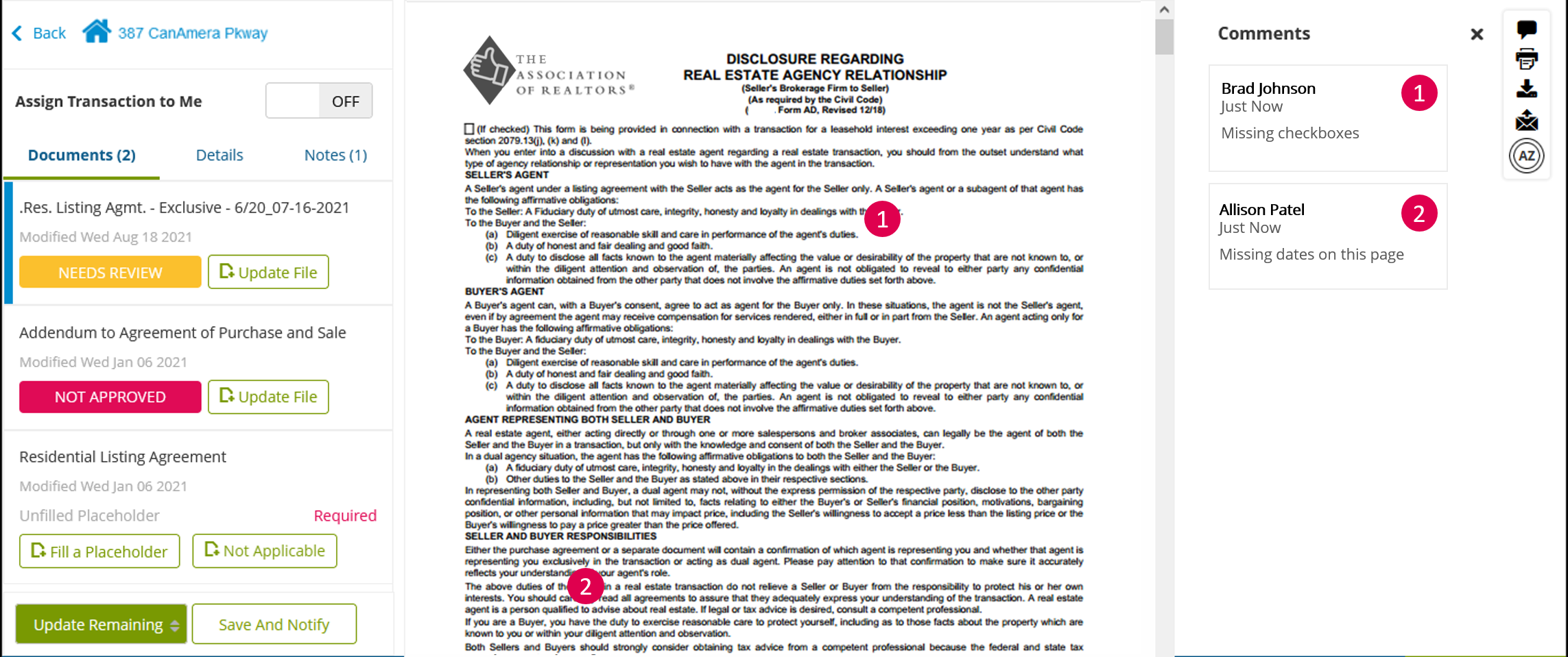 Review and approve or reject a document (zipForm Edition) Review and approve or reject a document (zipForm Edition)